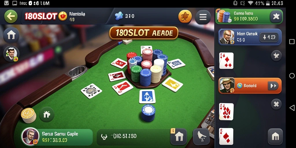 Tampilan gameplay seru di 180SLOT dengan kartu Gaple.
