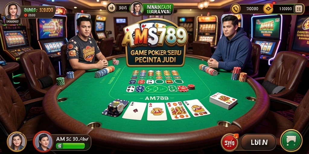 Tangkapan layar utama AMS789 menampilkan gameplay mendebarkan Poker.