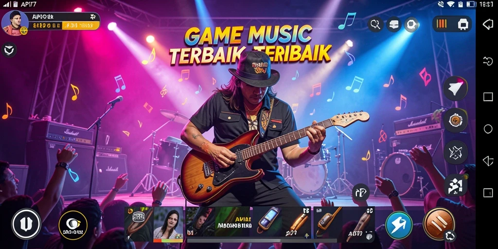 Tampilan gameplay API77 yang menarik dengan musik interaktif.
