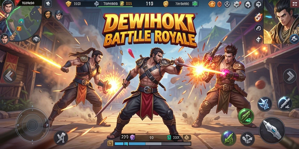 Tampilan menarik dari gameplay DEWIHOKI dalam peperangan Battle Royale.