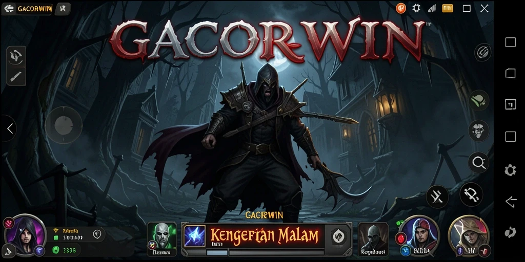 Screenshot gameplay GACORWIN dengan suasana horror yang menakutkan.