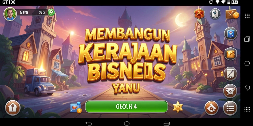 Tampilan gameplay GT108 yang menarik dengan elemen Tycoon.