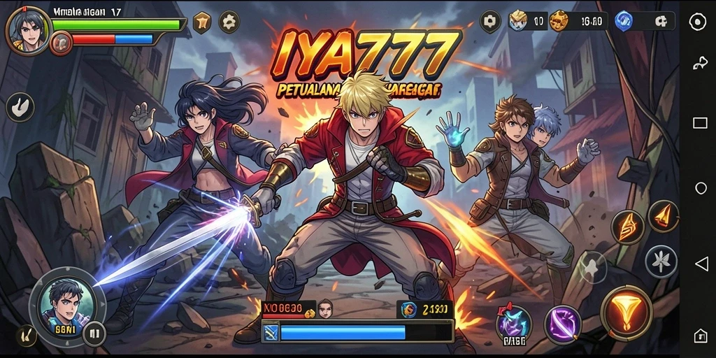 Tampilan gameplay menarik dari IYA777 dengan karakter Anime.