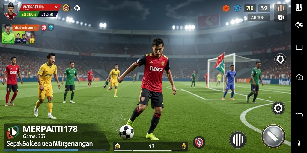Tangkapan layar MERPATI178 menampilkan aksi seru dalam pertandingan sepak bola.