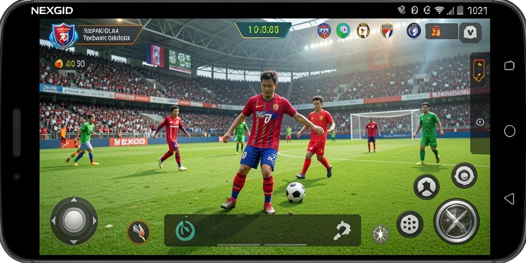 Gameplay NEXGID yang memukau dalam pertandingan sepak bola.