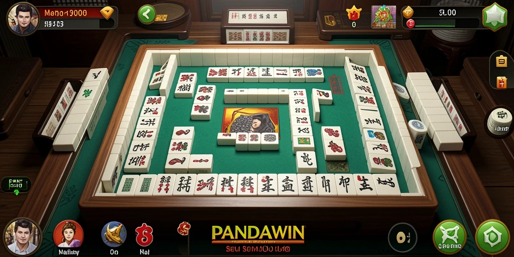 Tampilan gameplay PANDAWIN yang menarik dalam permainan Mahjong.
