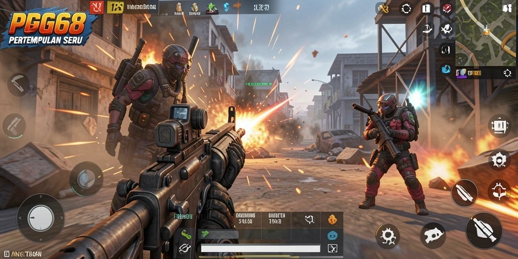 Screenshot PGG68 menampilkan aksi tempur seru dengan grafis tajam.