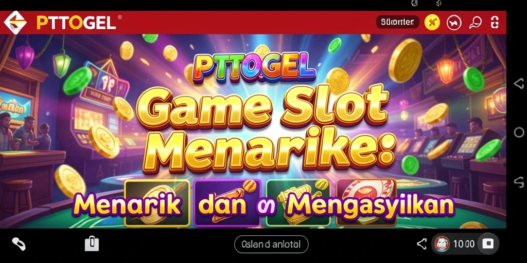 Screenshot gameplay PTTOGEL menampilkan keseruan permainan Slot yang berwarna.