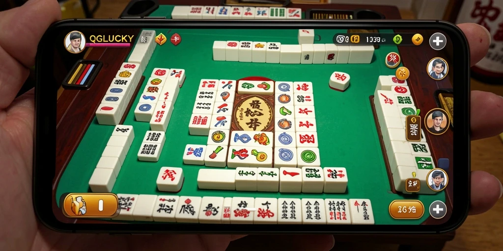 Tampilan gameplay seru QGLUCKY dengan berbagai tile Mahjong.