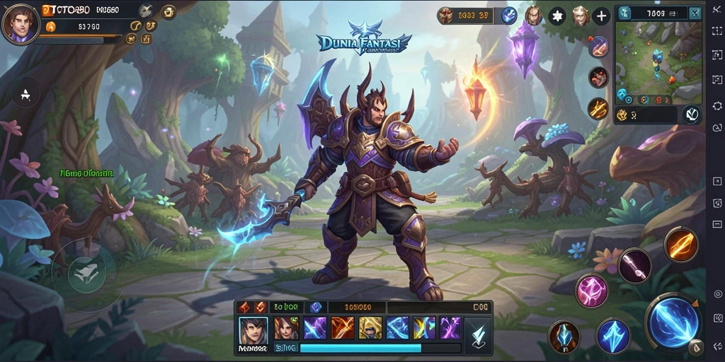 Screenshot gameplay TOTO80 menampilkan pertempuran seru di dunia fantasi.