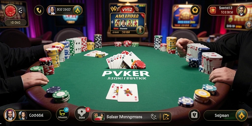 Screenshot menunjukkan gameplay mendebarkan dari permainan Poker.